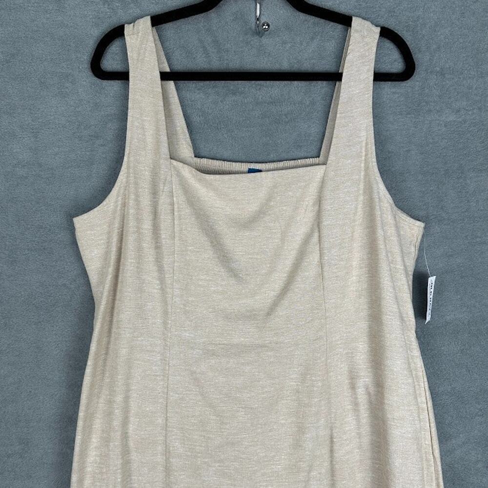 Old Navy Dress Womens Extra Large Tan Linen Sleeveless Minimalist Neutral Resort - Picture 2 of 11
